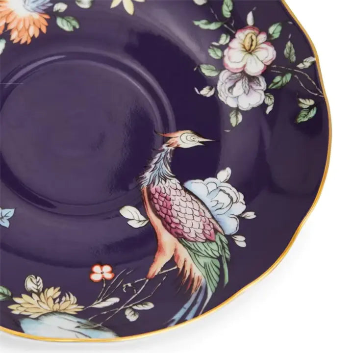 WONDERLUST MIDNIGHT CRANE TEACUP & SAUCER SET