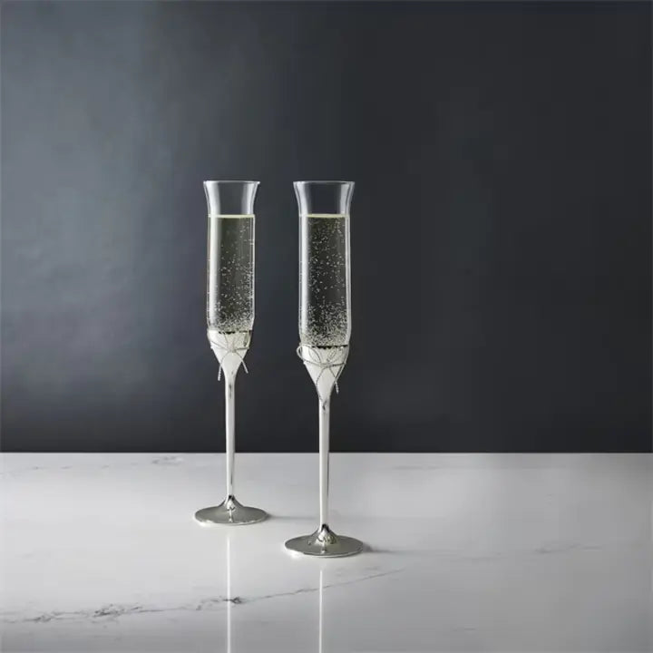 LOVE KNOTS TOASTING FLUTES, PAIR