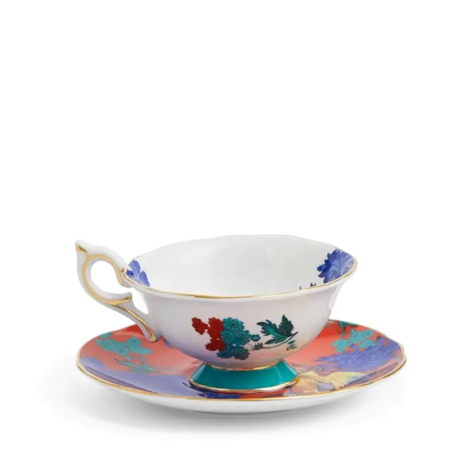 WONDERLUST GOLDEN PARROT TEACUP & SAUCER