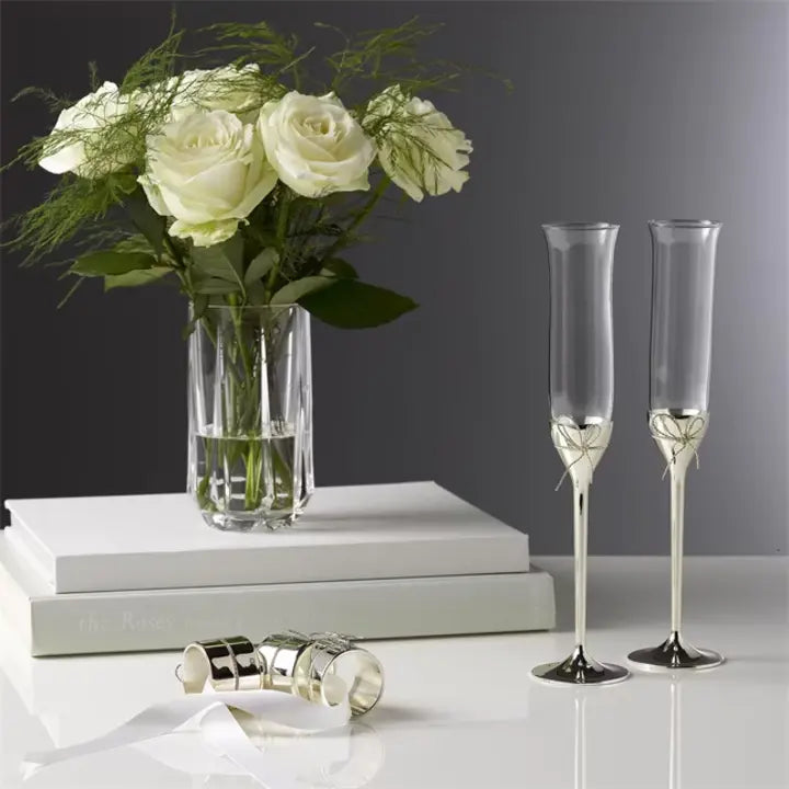 LOVE KNOTS TOASTING FLUTES, PAIR