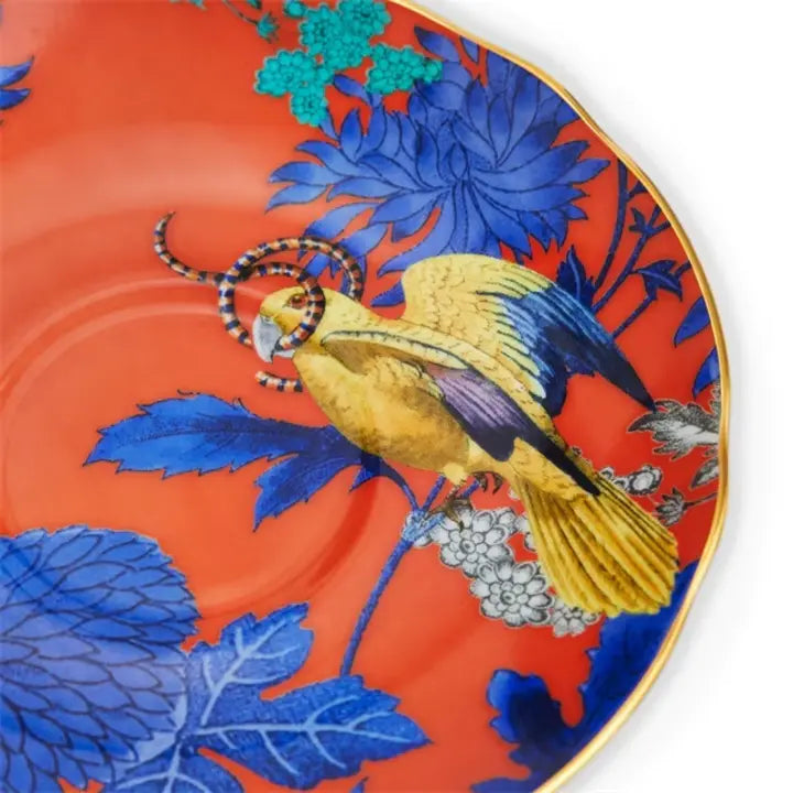 WONDERLUST GOLDEN PARROT TEACUP & SAUCER