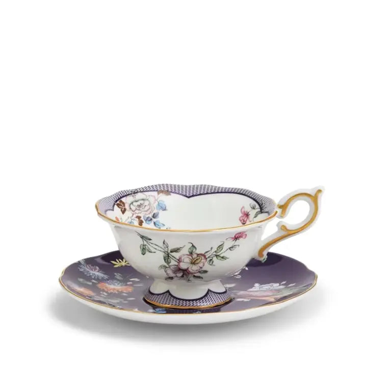 WONDERLUST MIDNIGHT CRANE TEACUP & SAUCER SET
