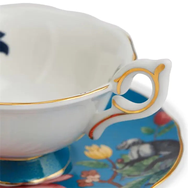 WONDERLUST SAPPHIRE GARDEN TEACUP & SAUCER