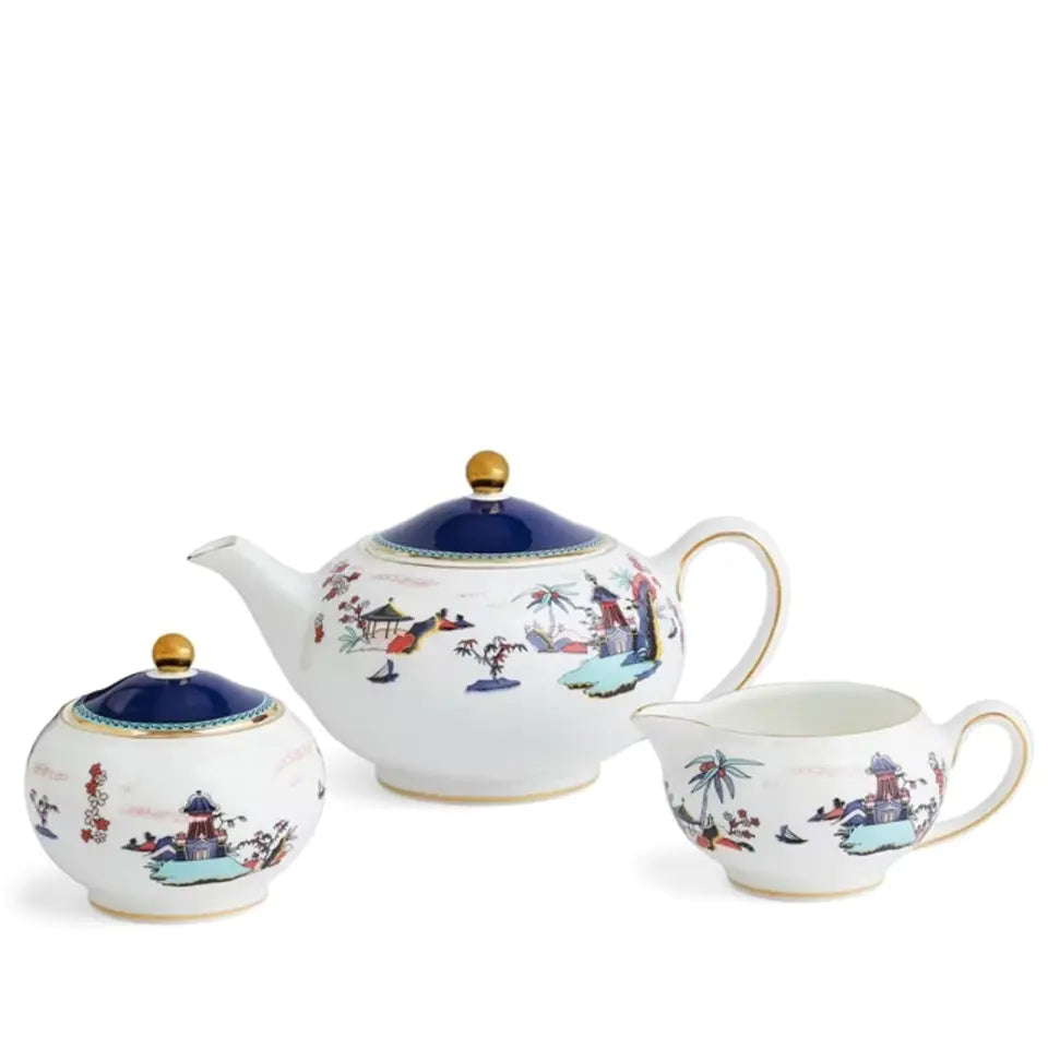 WONDERLUST BLUE PAGODA 3-PIECE TEA SET