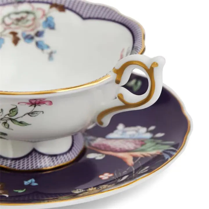 WONDERLUST MIDNIGHT CRANE TEACUP & SAUCER SET