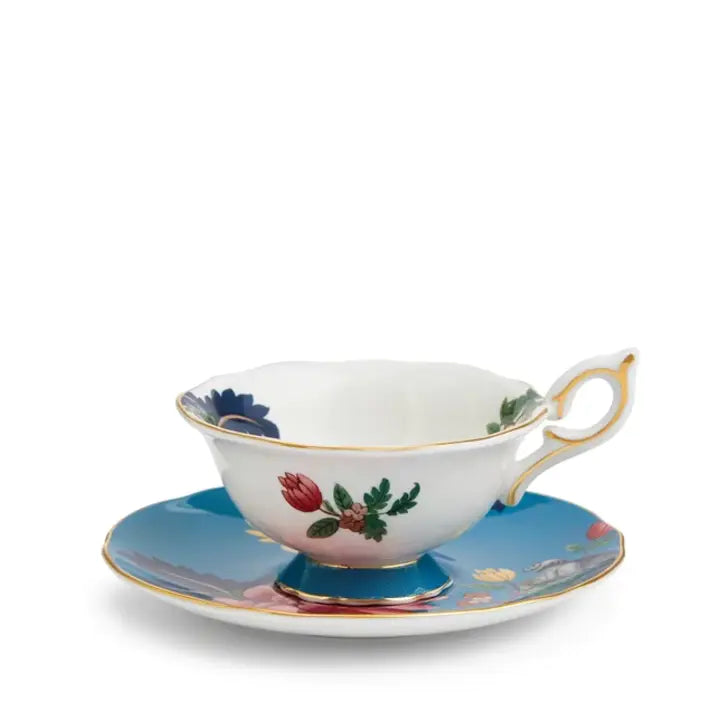 WONDERLUST SAPPHIRE GARDEN TEACUP & SAUCER