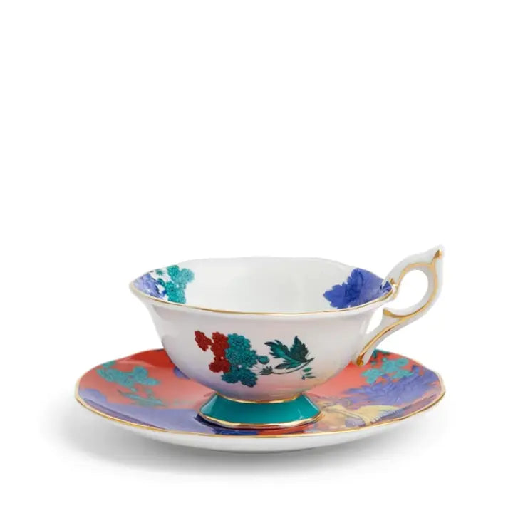 WONDERLUST GOLDEN PARROT TEACUP & SAUCER