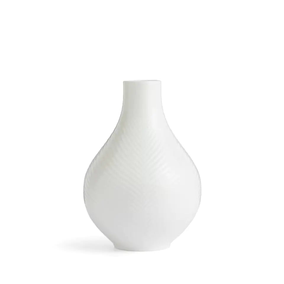 WHITE FOLIA BULB VASE