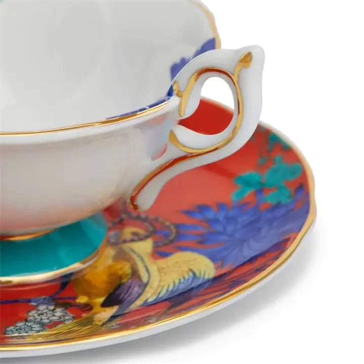 WONDERLUST GOLDEN PARROT TEACUP & SAUCER